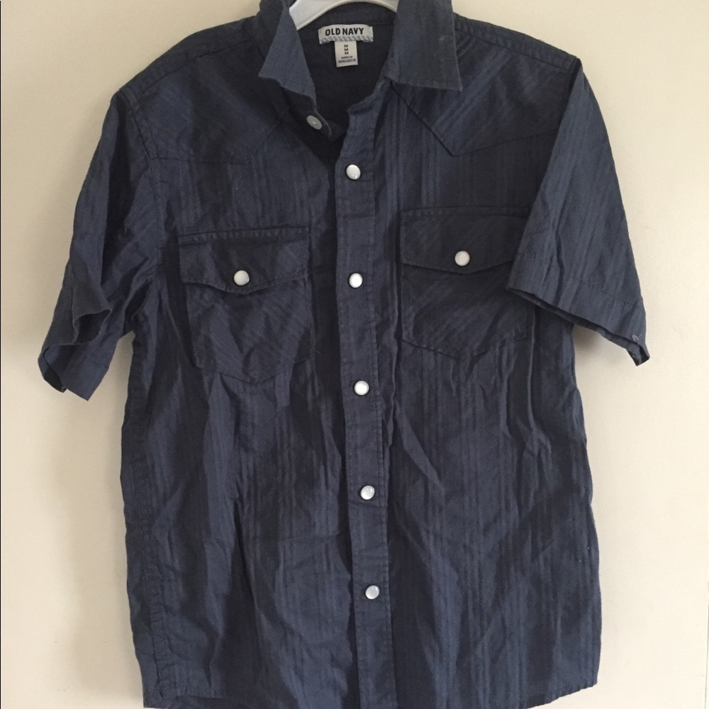 Old Navy Boys Button Up Collard Shirt Size M
